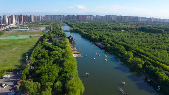 西安汉城湖景区视频素材模板下载