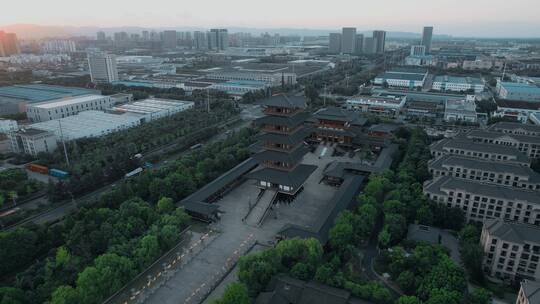 中国浙江旅游苏杭长兴镇陈武帝故宫景区夕阳