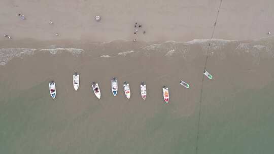 大海海洋沙滩广西北海银滩航拍