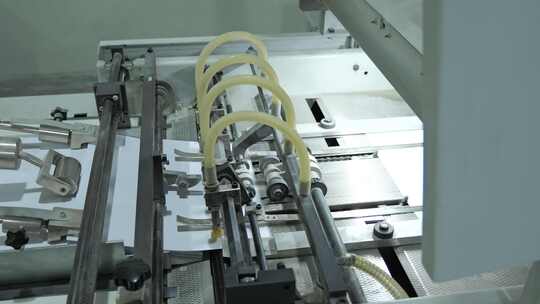 印刷厂里纸张运输裁剪流水线设备7视频素材模板下载