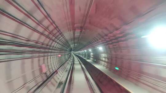 唯美城市地铁高铁动车列车交通隧道穿梭行驶视频素材模板下载