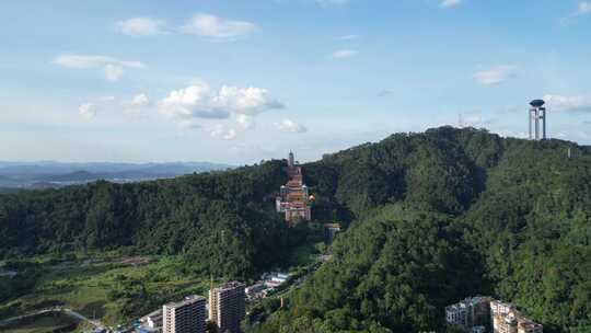 梧州白云山风景区四恩禅寺航拍