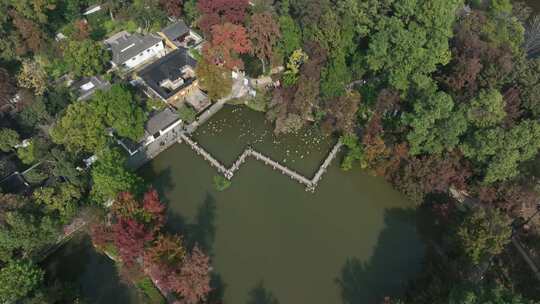 苏州天平山秋色秋韵（航拍16:9原片素材）