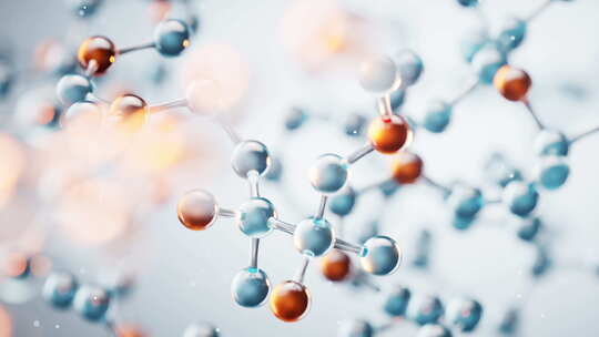 透明生物科技分子背景三维渲染