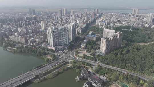 黄石 阳新 航拍 湖景 大气 城市 建筑 大景