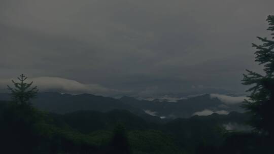 杭州富阳安顶山群山云海闪电延时视频素材模板下载