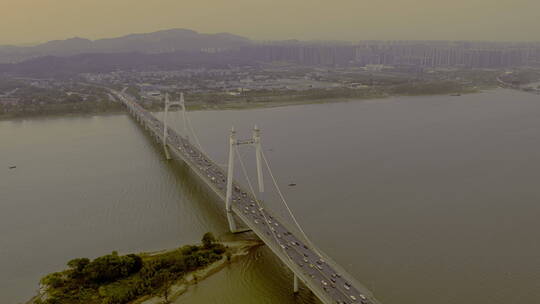 长沙三汊矶大桥航拍延时摄影4K高清HDR视频