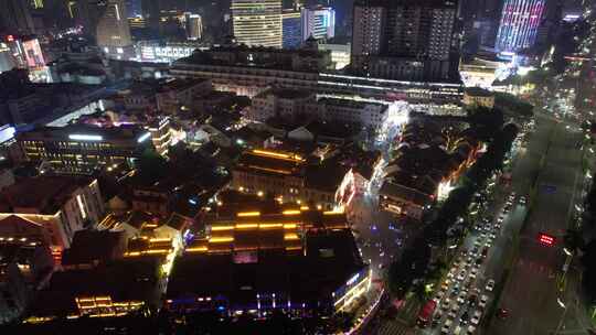 广西南宁城市夜景灯光航拍