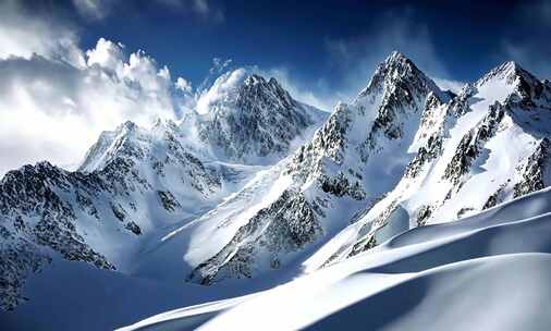 雪山自然风光全景