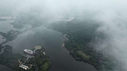 杭州湘湖风景航拍