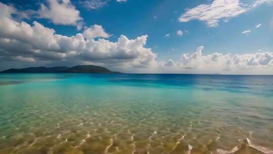 碧海蓝天海岸线风景