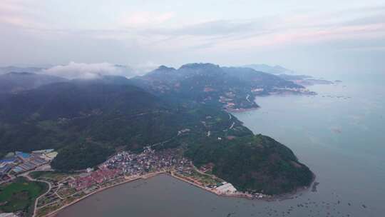 福建霞浦傍晚蓝调风景航拍