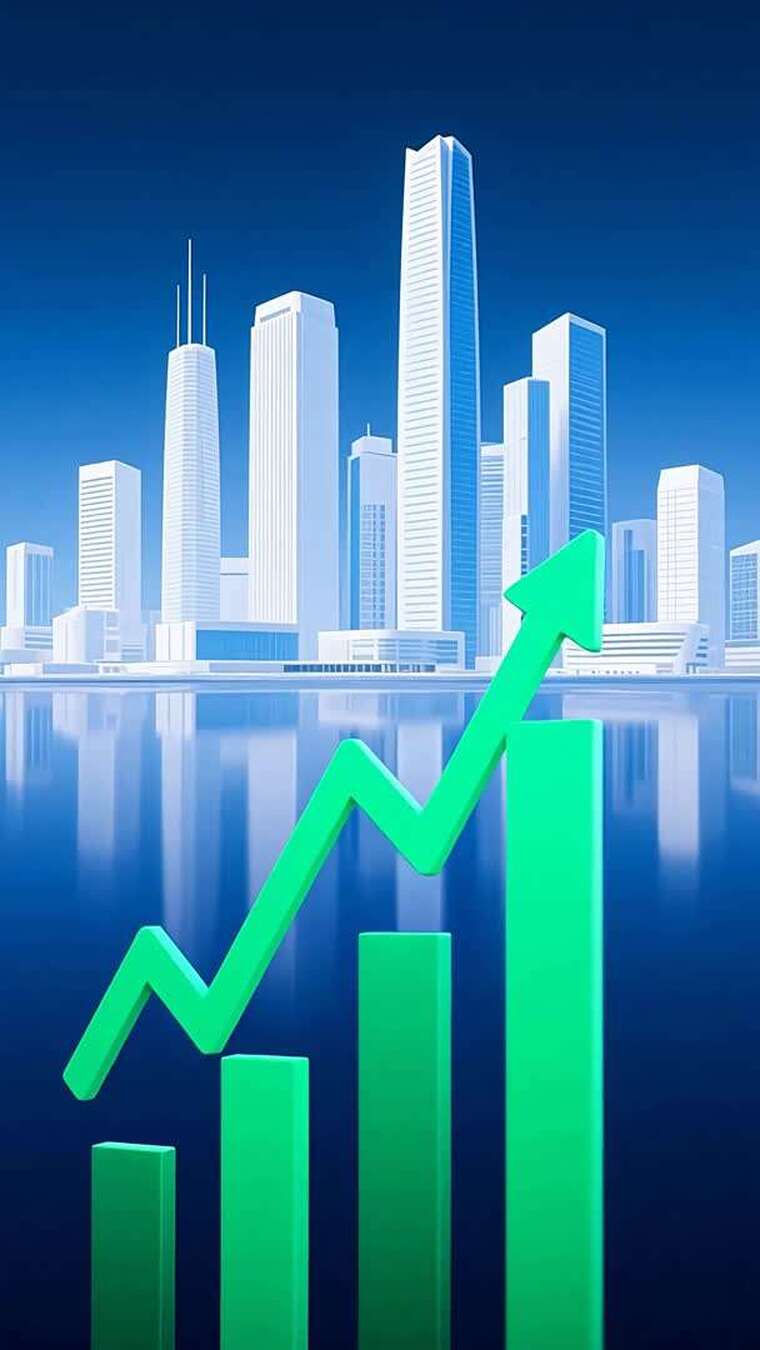 城市背景下的增长图表素材