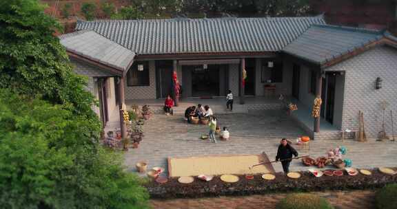 高清实拍农家院子丰收