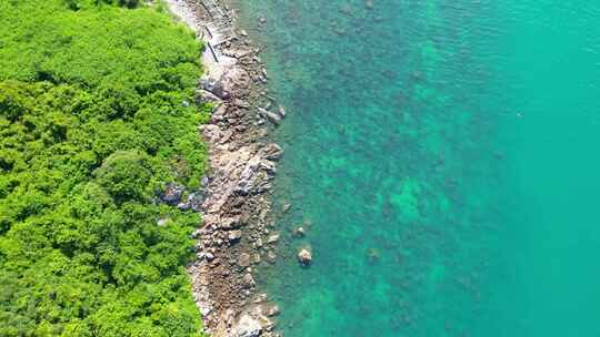 航拍国家海岸海南三亚三亚湾绿松石色海岸线