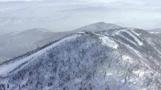 航拍黑龙江亚布力滑雪场冬季风光