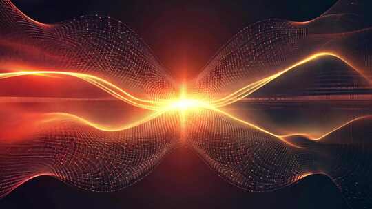 金色光线粒子波动