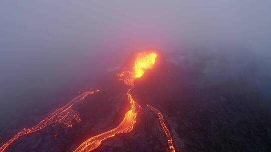  火山爆发景观