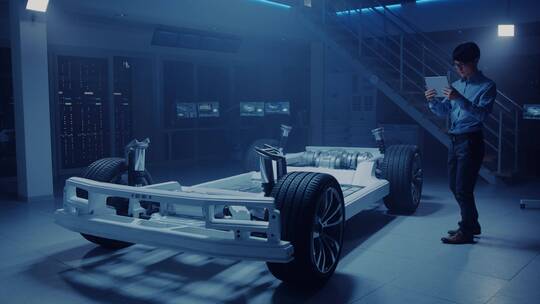 汽车设计工程师走进汽车创新实验室视频素材模板下载