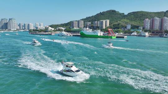 海南三亚游艇出海航拍