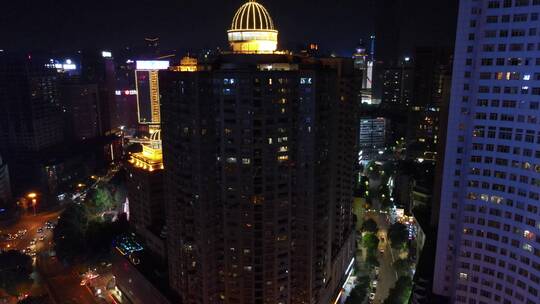 航拍贵州贵阳城市夜景