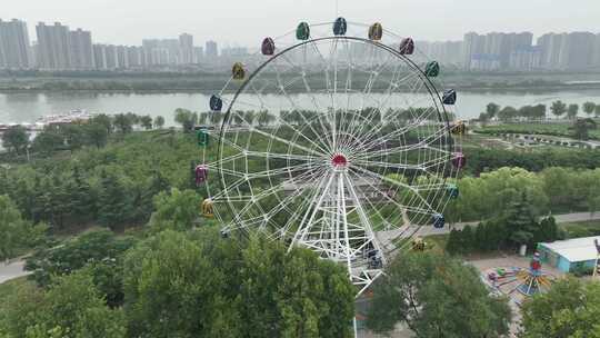 咸阳 咸阳湖 航拍 人文 风景