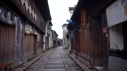 乌镇东栅古街道建筑视频