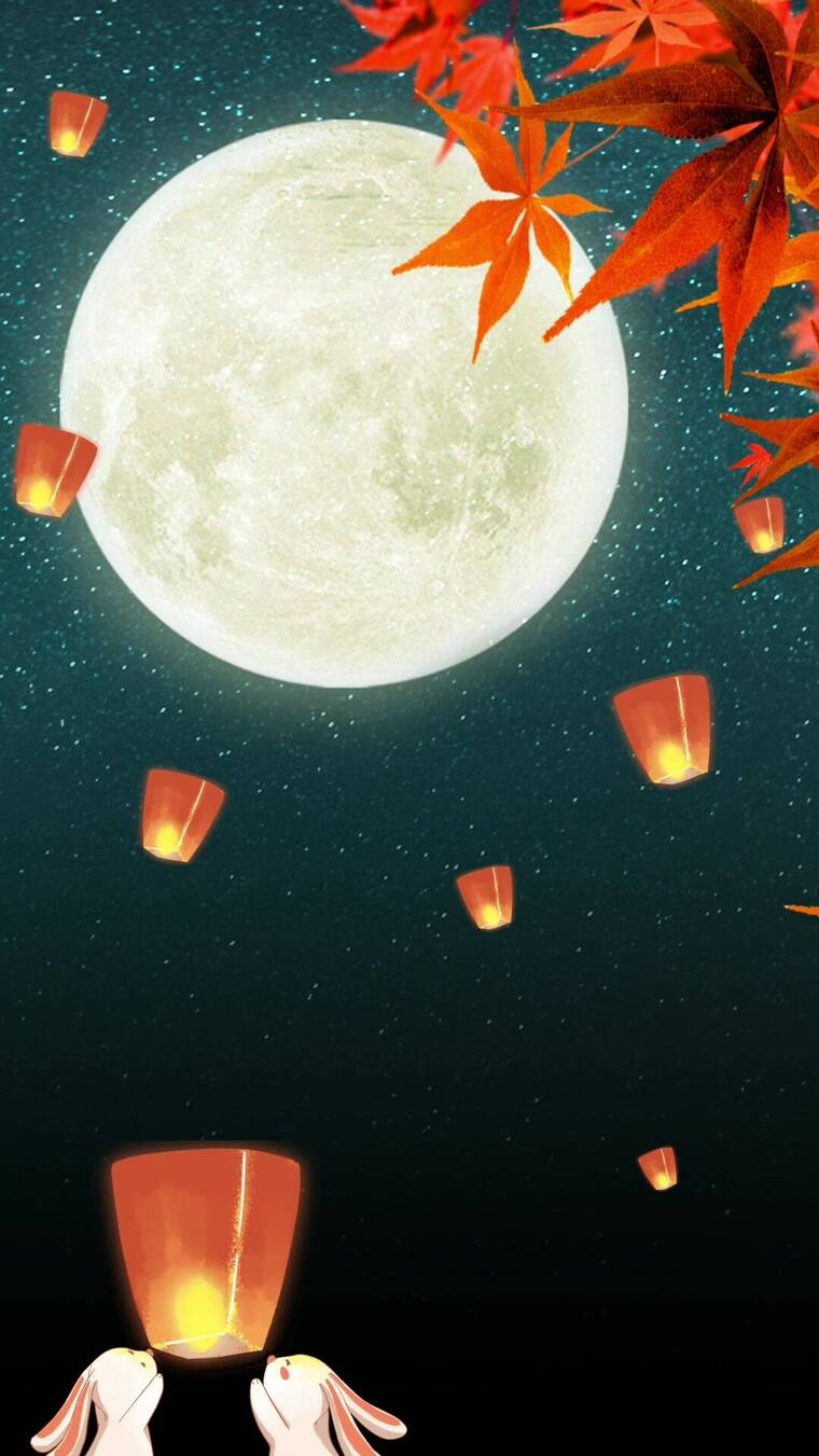夜空竖版中秋节