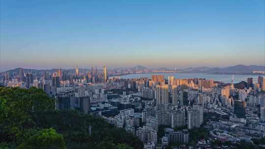 深圳2024年南山天际线全景日转夜延时