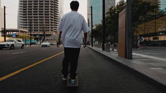 杭州板仔街头滑板视频素材模板下载