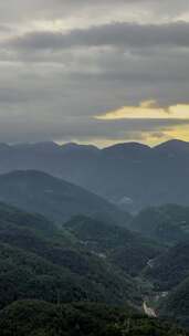 高清竖屏延时航拍湖北恩施大峡谷日出云海