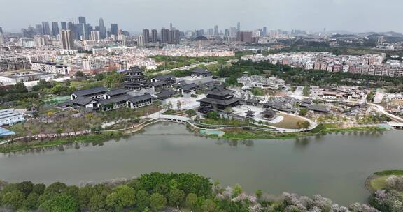 广州文化馆建筑航拍