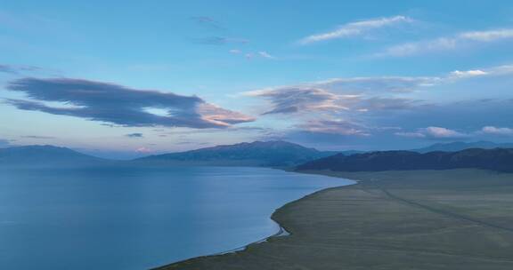 中国新疆赛里木湖航拍