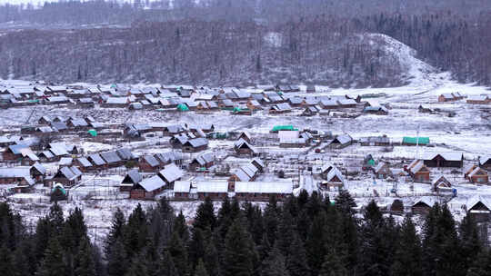 雪景航拍，大气磅礴