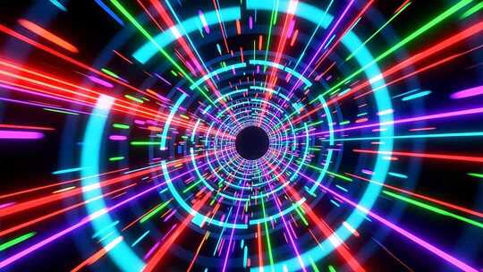 光速粒子冲击特效 穿梭时空片头 时光隧道