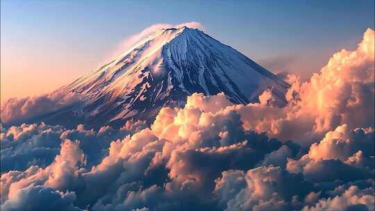 唯美雪山延时日照金山日出云海风景风光ai