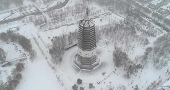 沈阳冬季雪景塔