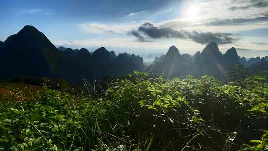 桂林山水日出风光延时拍摄