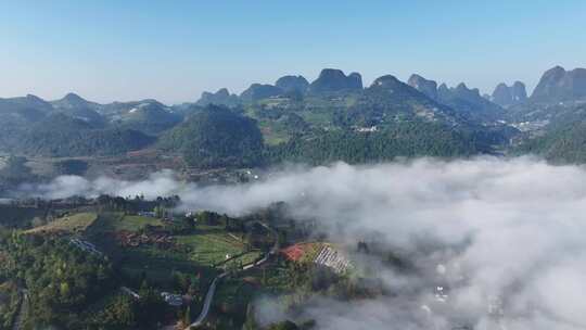 桂林漓江山水日出云海大气日出航拍