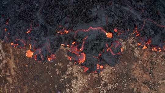 火山，熔岩，冰岛，火山口