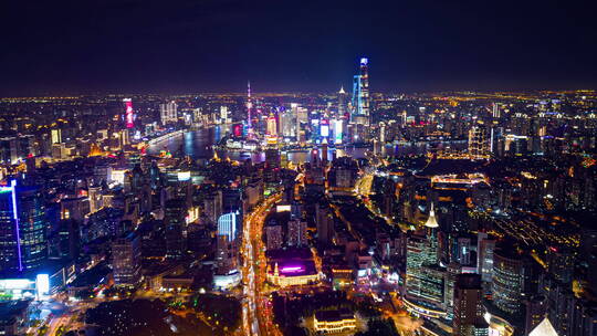 上海夜景航拍延时视频素材模板下载