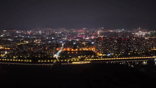 丽水大溪夜景航拍