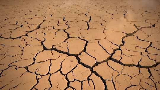 干旱枯树土地龟裂干枯干涸大地视频素材模板下载