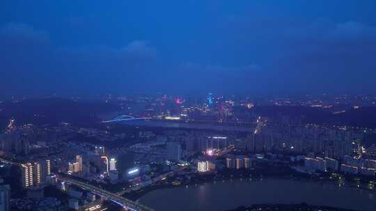 南宁 邕江 夜景 大景 全景 航拍