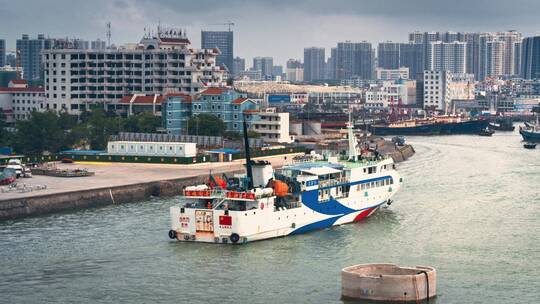 广西北海港口繁忙航拍