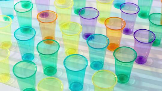 彩色透明塑料杯