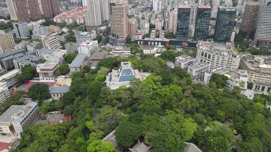 航拍城市风光高楼交通车辆