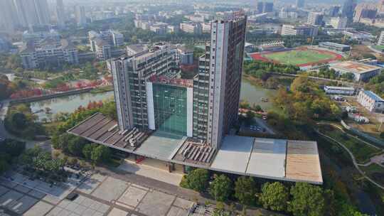 航拍福建江夏学院景观视频素材模板下载