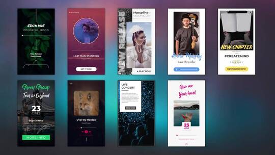 音乐故事图文介绍AE模板