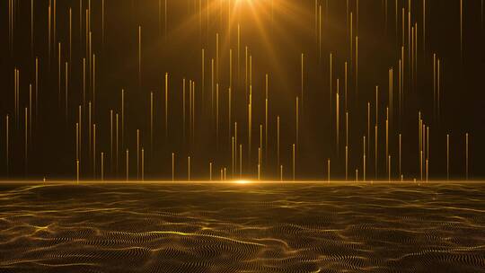 金色粒子光线晚会舞台背景AE模板